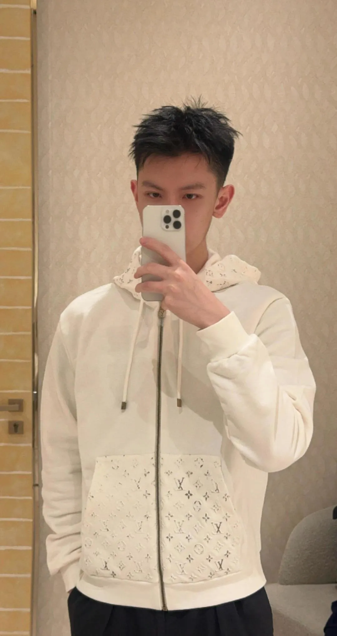 Louis Vuitton/Louis Vuitton presbyopic embossed embossed zipper hooded jacket